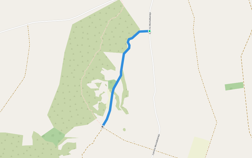 Camino Viejo walking route map in Montalbanejo