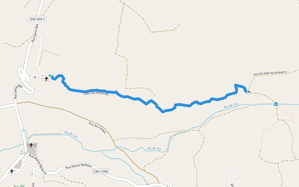 Trilho da Amazônia walking route map in Coz