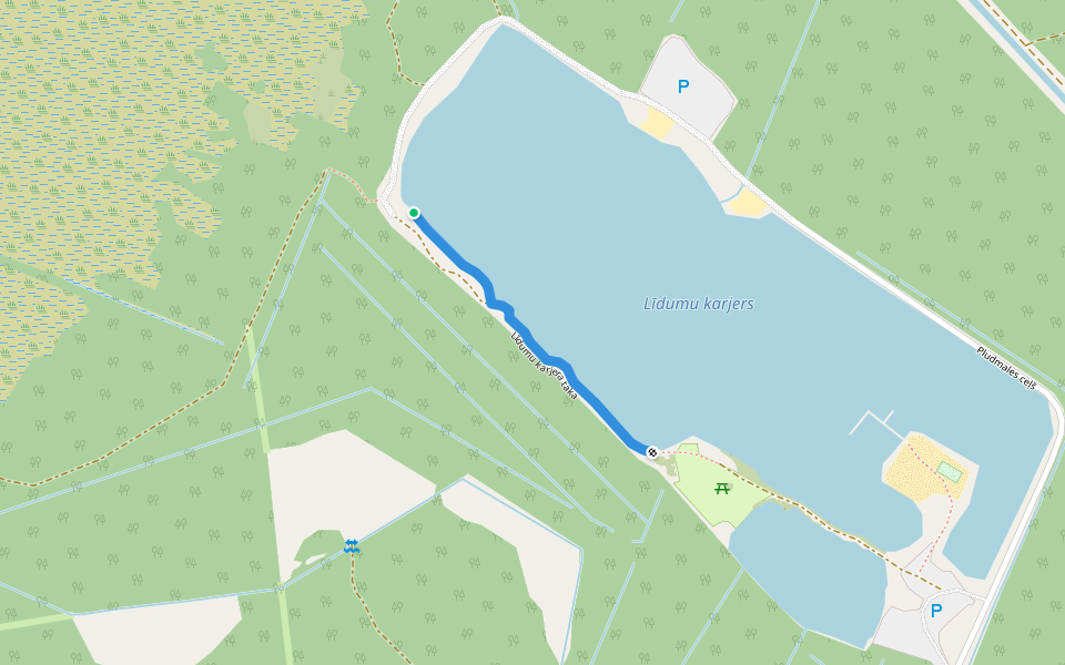 Līdumu karjera taka walking route map in Jaunolaine
