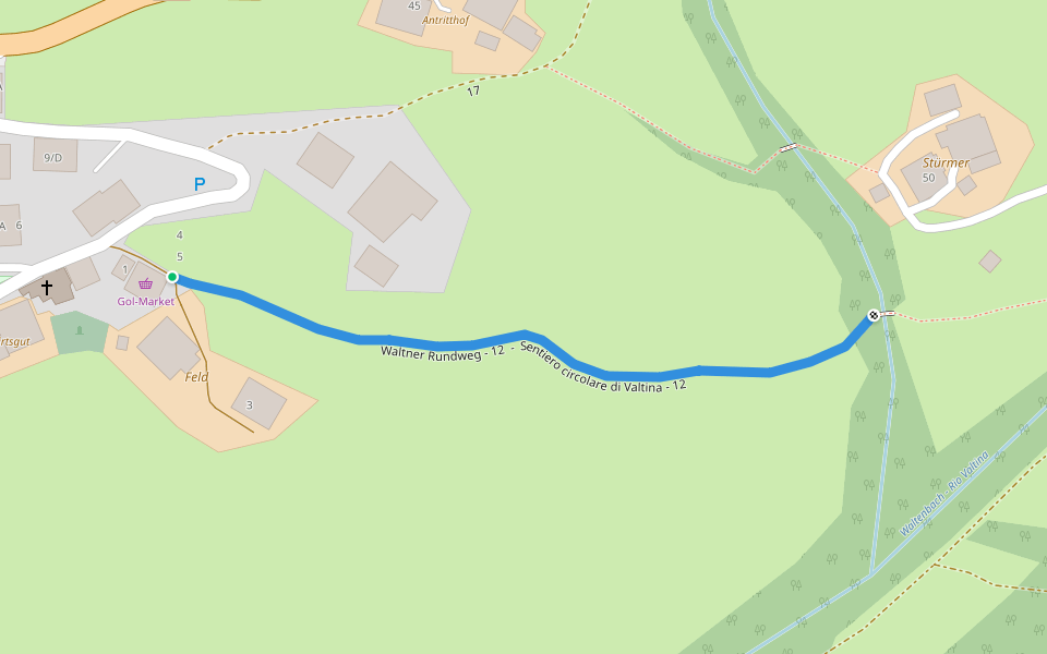 Waltner Rundweg - 12 - Sentiero circolare di Valtina - 12 walking route map in Valtina