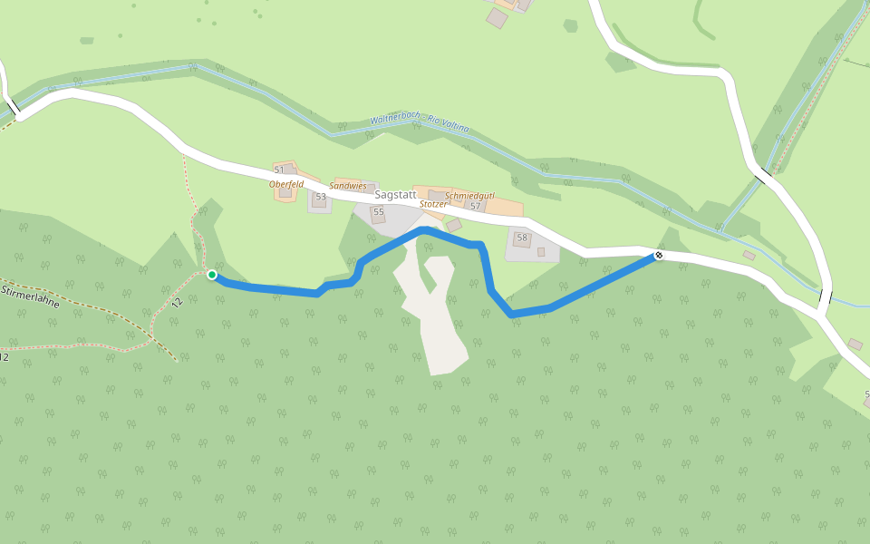 Waltner Rundweg - Sentiero circolare di Valtina walking route map in Sagstatt