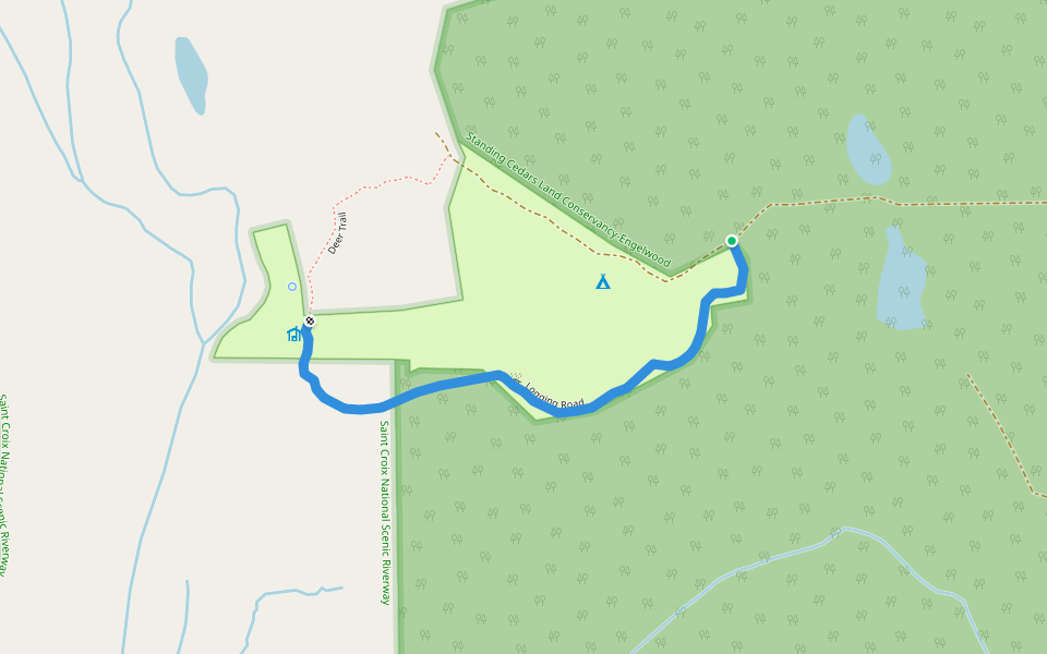 Logging Road walking route map in Osceola