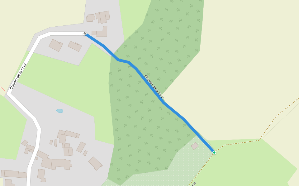 Chemin de la Cour walking route map in Celles-sur-Belle