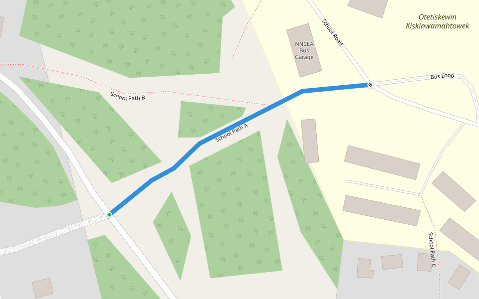 School Path A walking route map in Nelson House