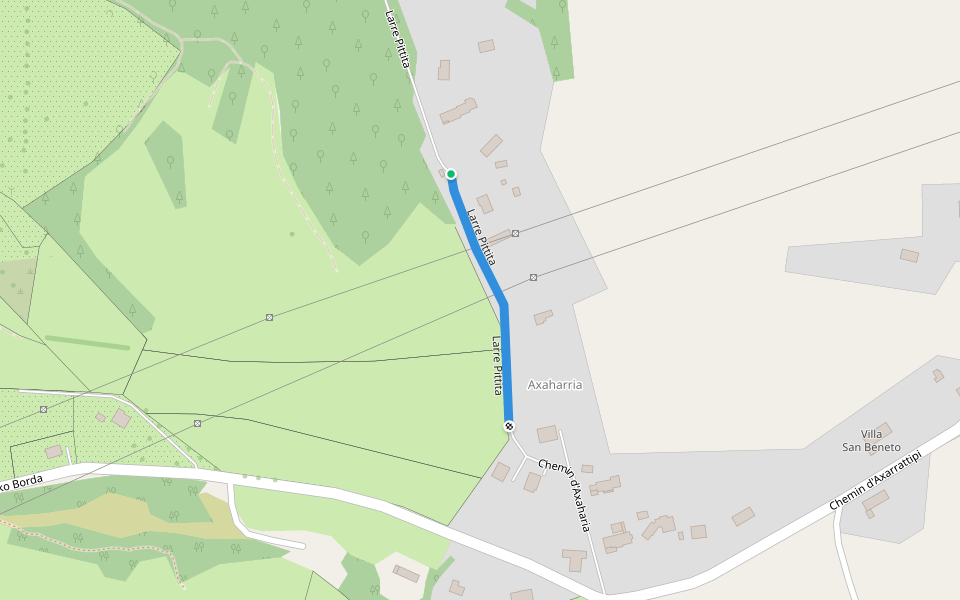 Larre Pittita walking route map in Urrugne