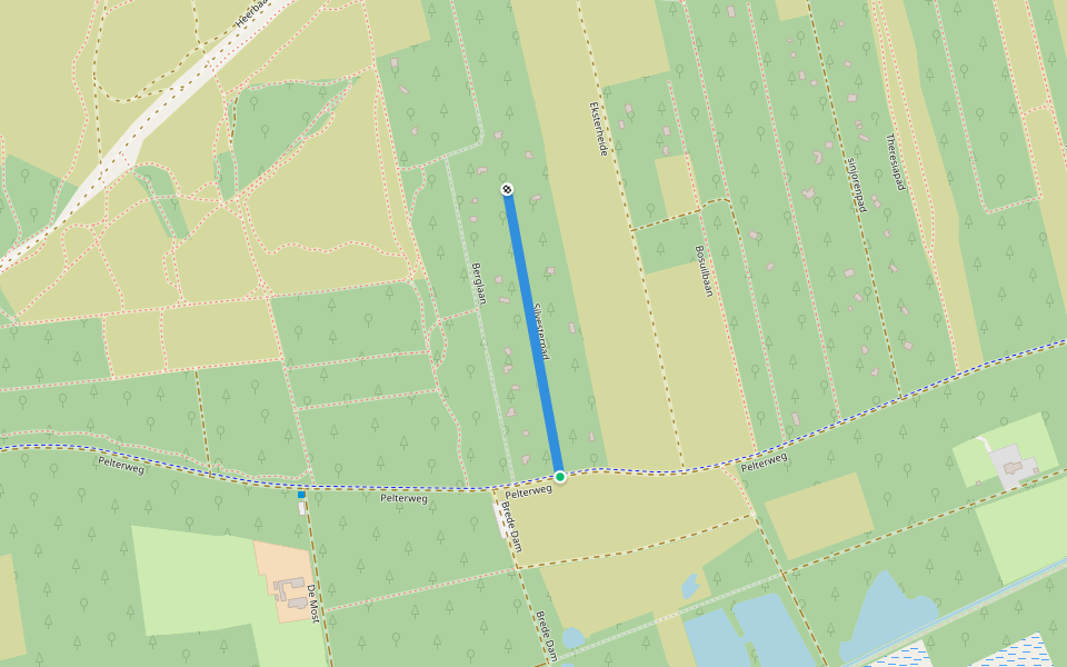 Silvesterpad walking route map in Balen