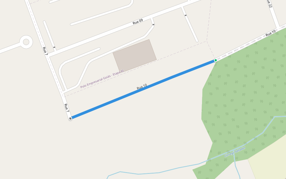 Rua 10 walking route map in Aparecida de Goiânia