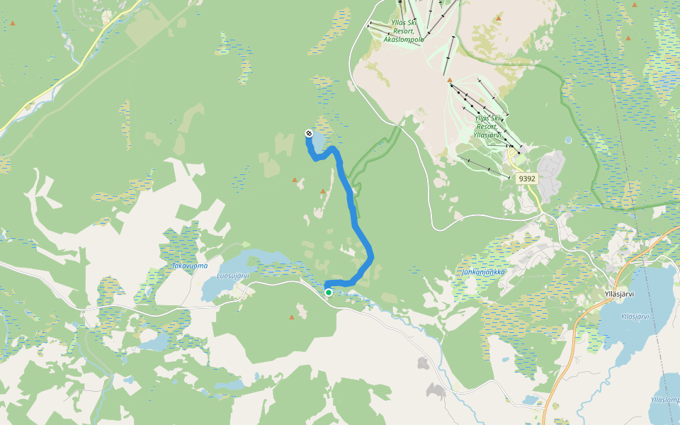 Retkeilyreitti walking route map in Luosu