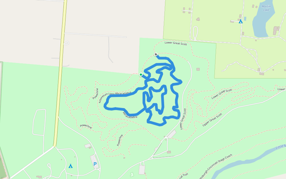 Abracadabra walking route map in Yellow Springs