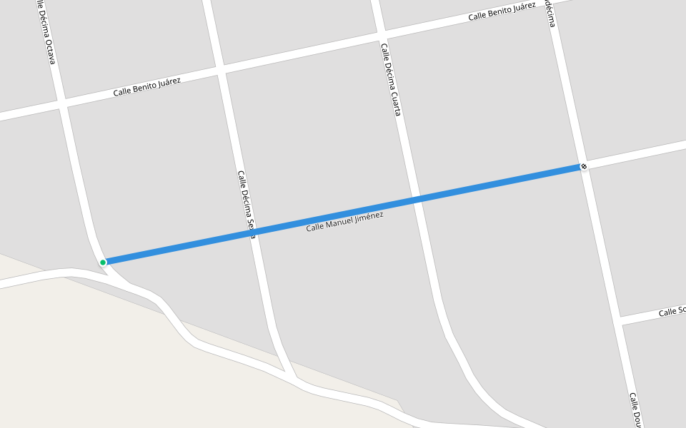 Calle Manuel Jiménez walking route map in Nicolás Bravo