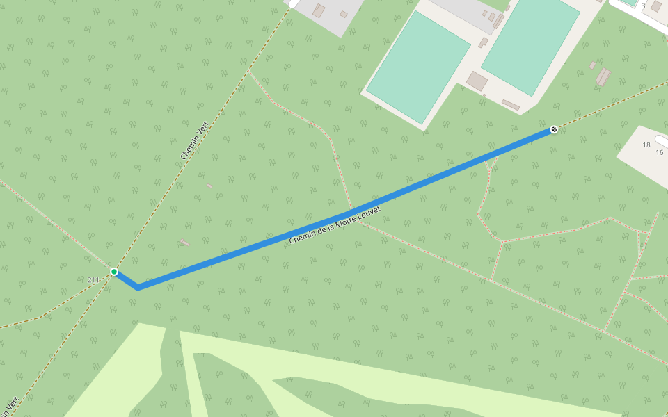 Chemin de la Motte Louvet walking route map in Gouvieux