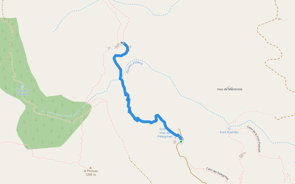 camí del mas d'Olària walking route map in Lucena del Cid