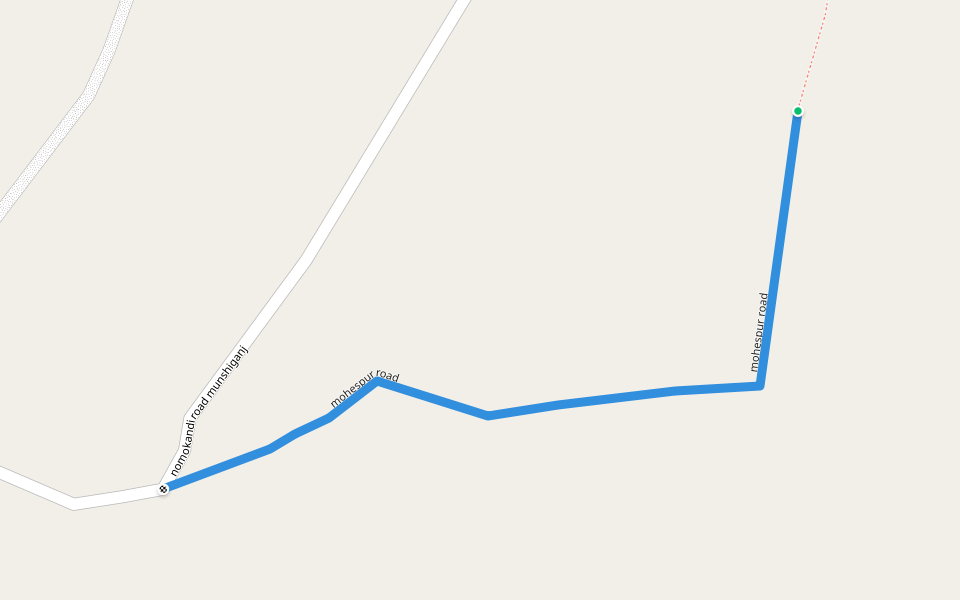 mohespur road walking route map in Adhara