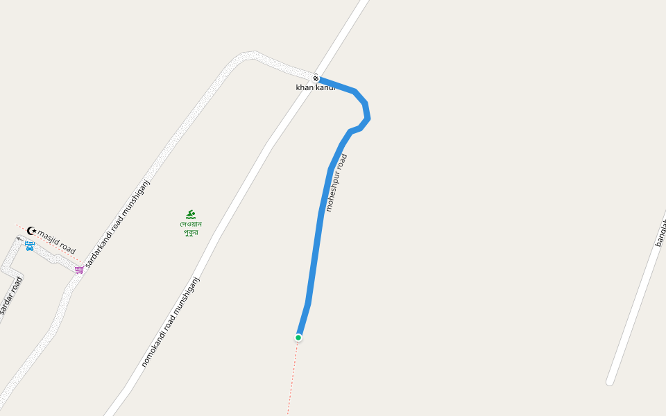 moheshpur road walking route map in Adhara