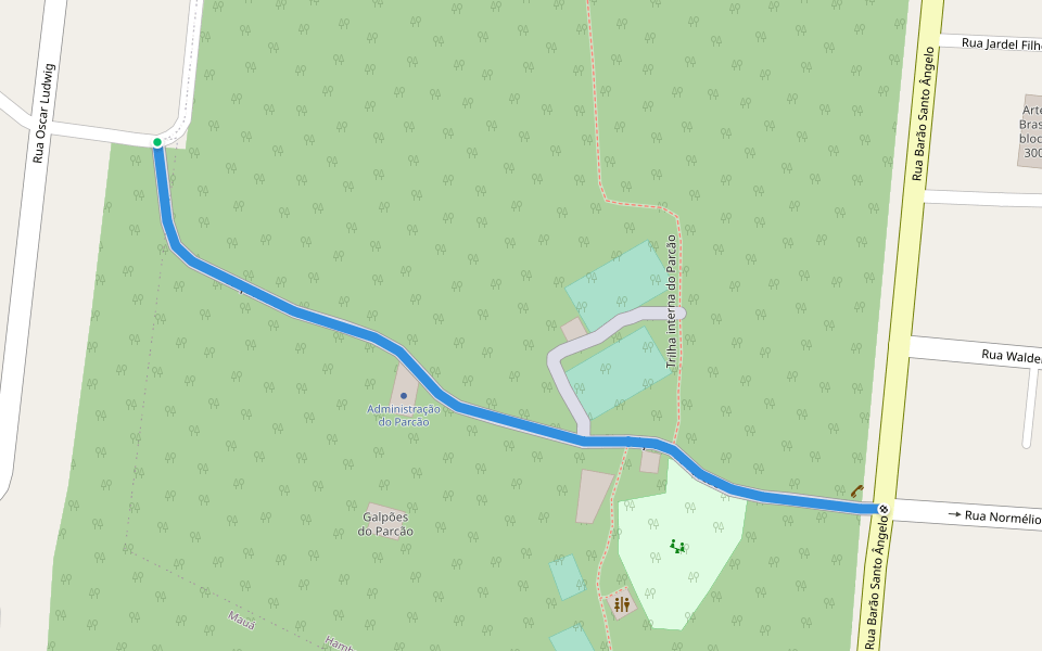 Calçadão do Parcão walking route map in Novo Hamburgo
