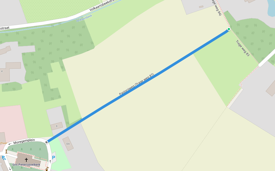 Pastorijweg (Trage weg 87) walking route map in Wortegem-Petegem
