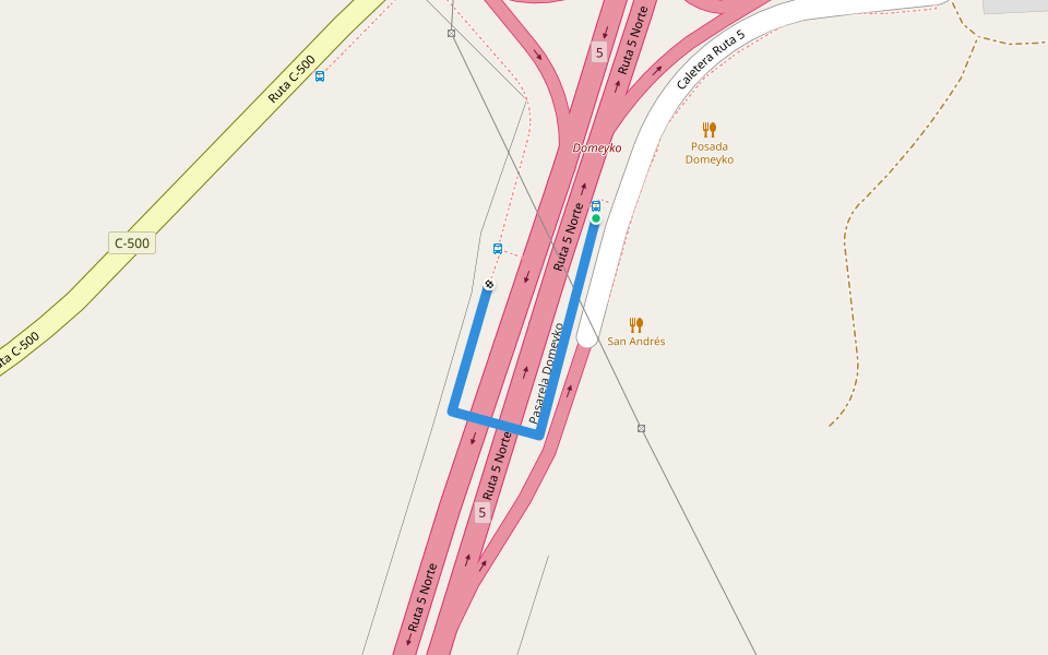 Pasarela Domeyko walking route map in Copiapó