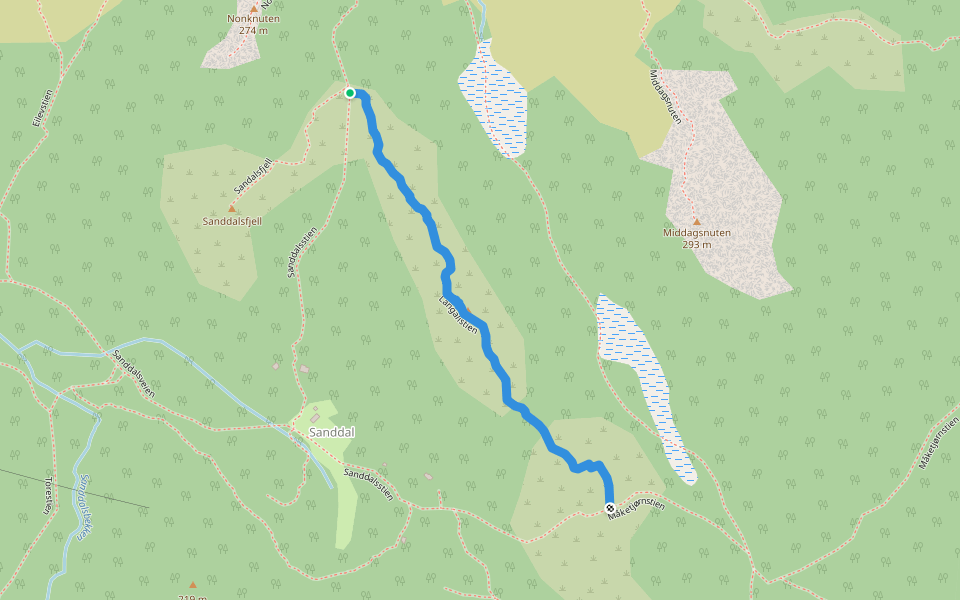 Langalistien walking route map in Riska