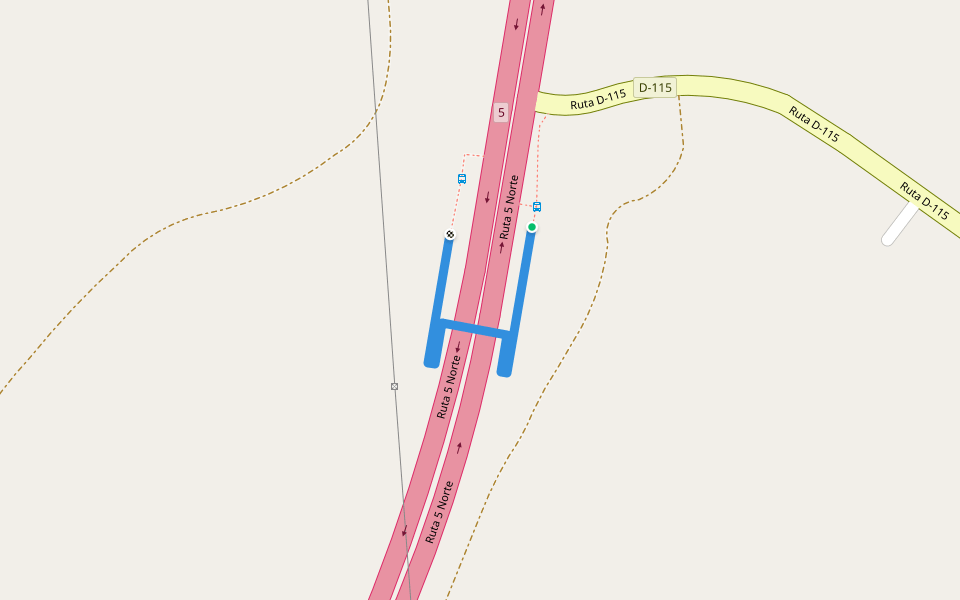 Pasarela Peatonal Los Pajaritos walking route map in Punta Colorada