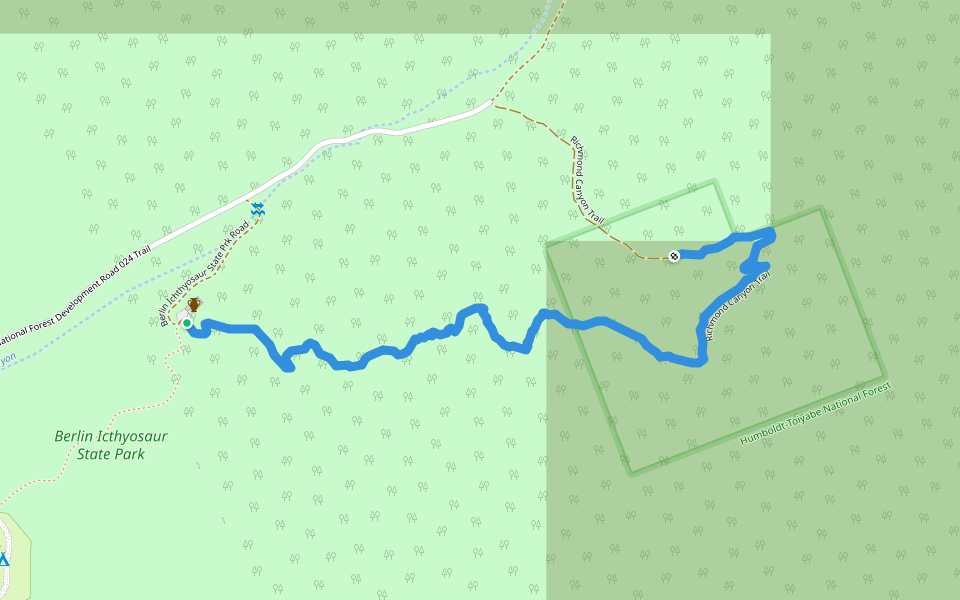 Richmond Canyon Trail walking route map in Austin