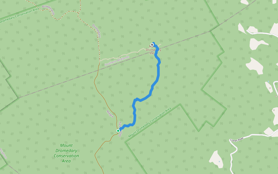 Mount Dromedary Track walking route map in Dromedary