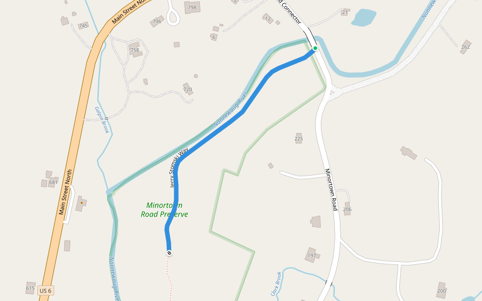 Jerry Stomski Way walking route map in Woodbury