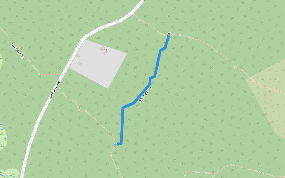 Saunapolku walking route map in Jyväskylä