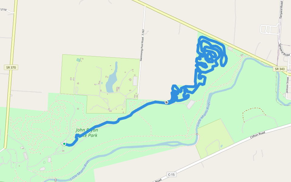 Upper Great Scott walking route map in Yellow Springs