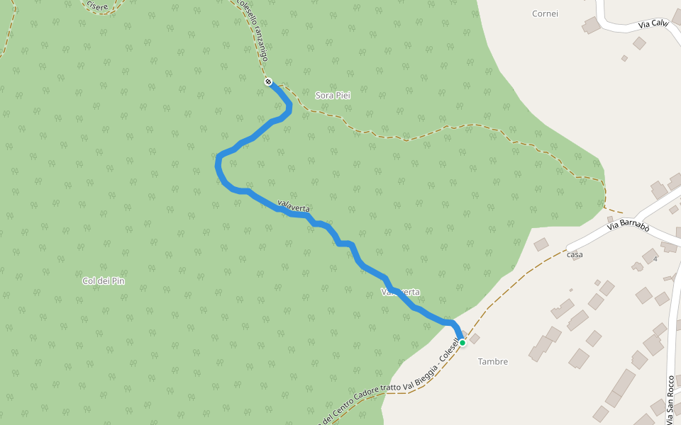 valaverta walking route map in Domegge di Cadore