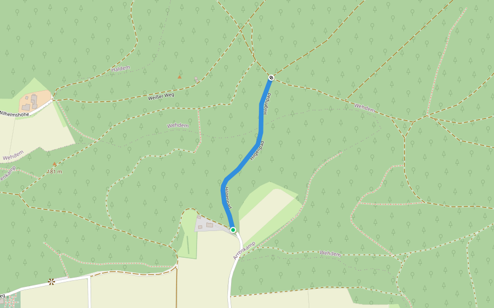 Hilgenpad walking route map in Stemwede