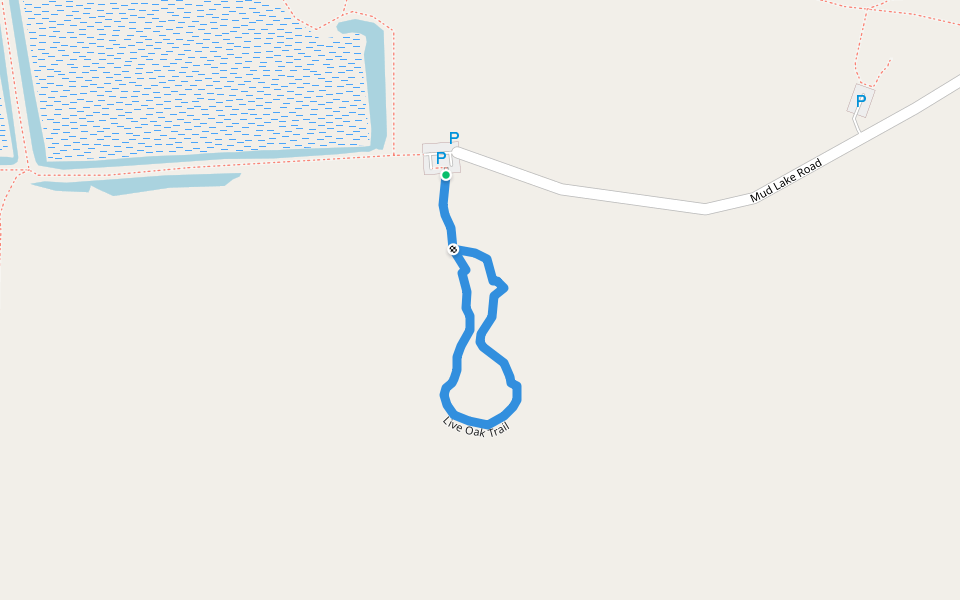 Live Oak Trail walking route map in De Leon Springs