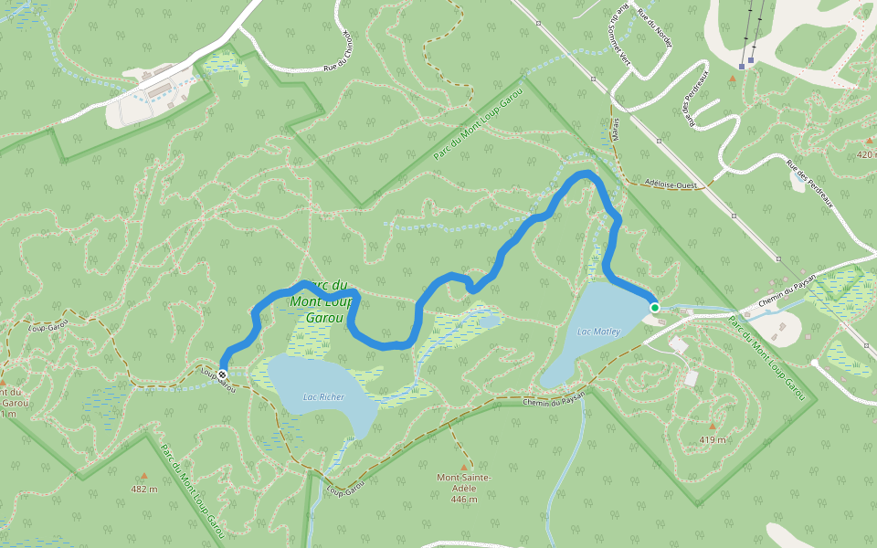 Grand-Jaune walking route map in Sainte-Adèle