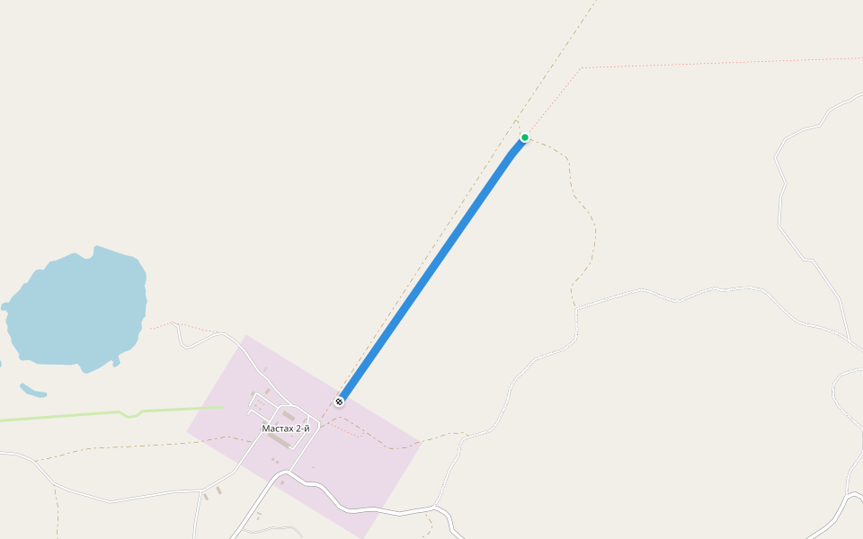 улица Газопровод walking route map in Mastakh 2-y