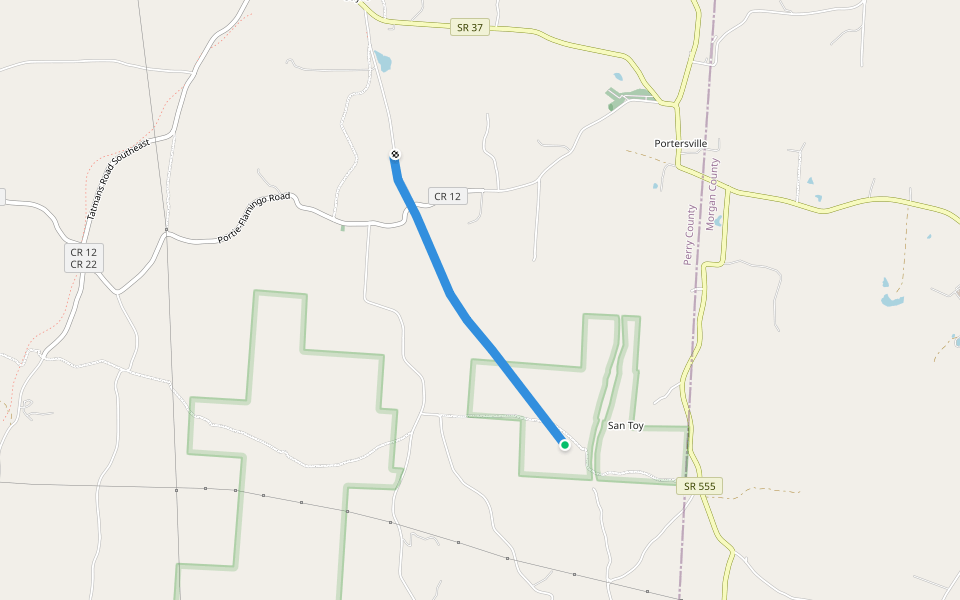 San Toy Creek Trail walking route map in Corning