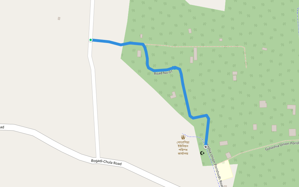 Road No-01 walking route map in Panchkandi