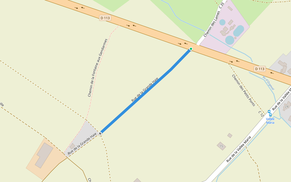 Rue de la Grande Haie walking route map in Morainvilliers