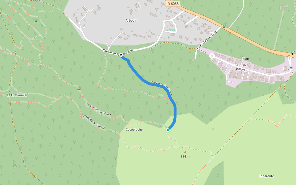 Descente du Pilon 3 walking route map in Saint-Vallier-de-Thiey