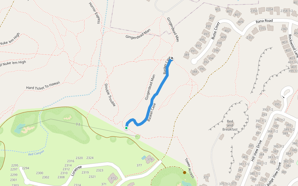 Basket Case walking route map in Grand Junction