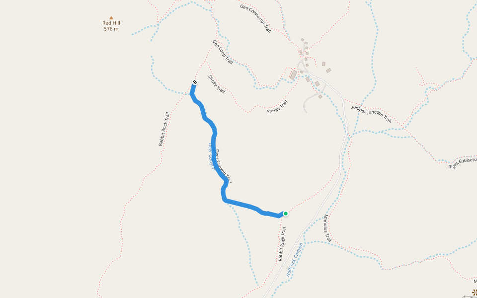 Deer Canyon Trail walking route map in Fossil