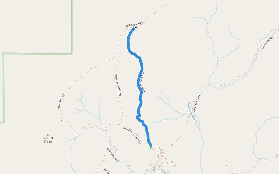 East Shortcut Trail walking route map in Fossil
