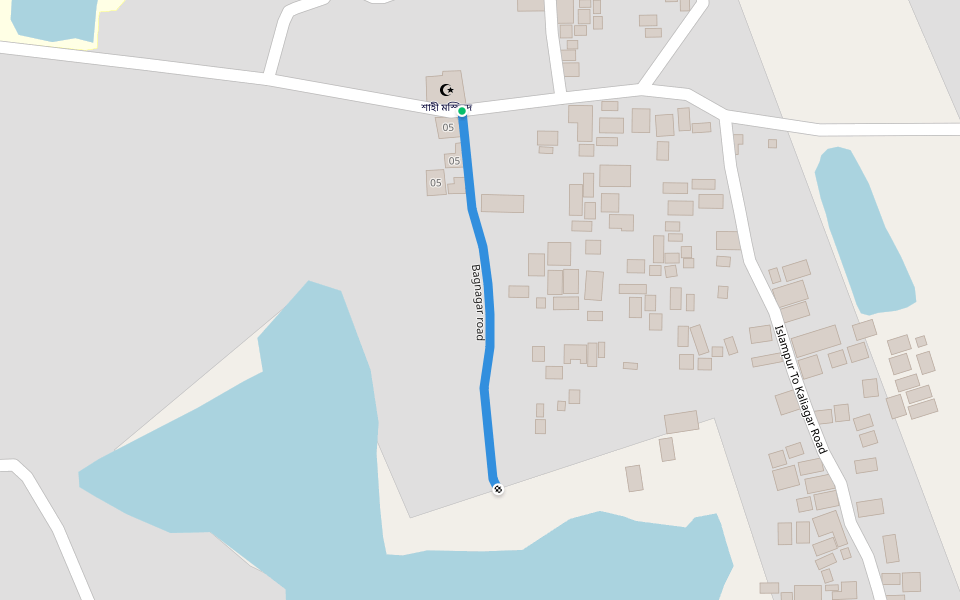 Bagnagar road walking route map in Dhamrai