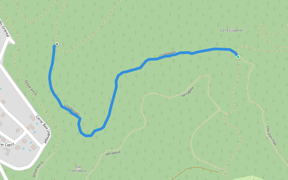L'Esclopeter walking route map in Bescanó
