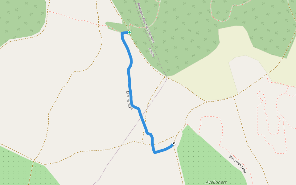 El suro mort walking route map in Anglès