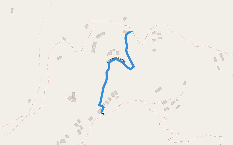 Gaunpalika office walking route map in Simli