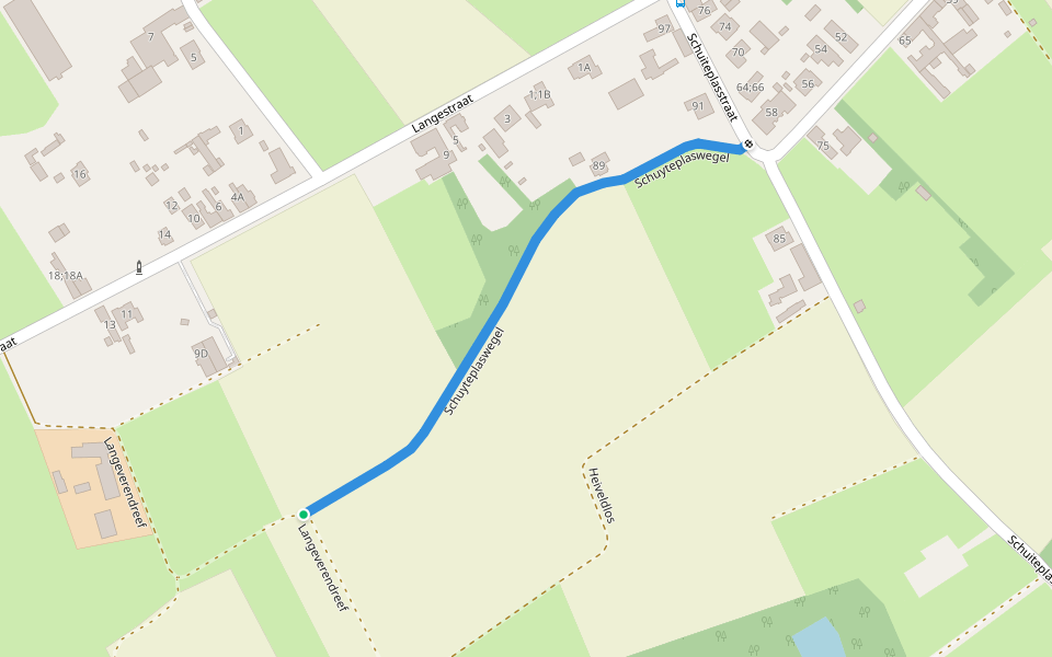 Schuyteplaswegel walking route map in Dendermonde