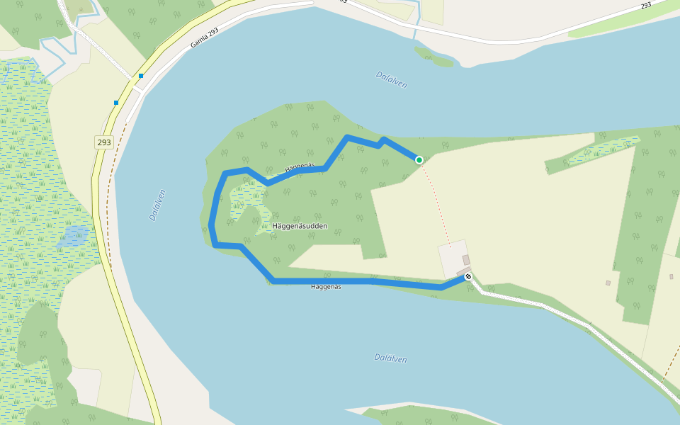 Häggenäs walking route map in Borlänge