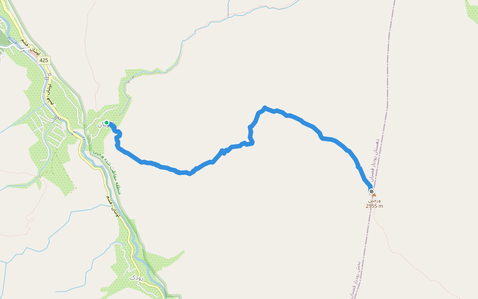 کلوگان به قله ورجین walking route map in Kalugan
