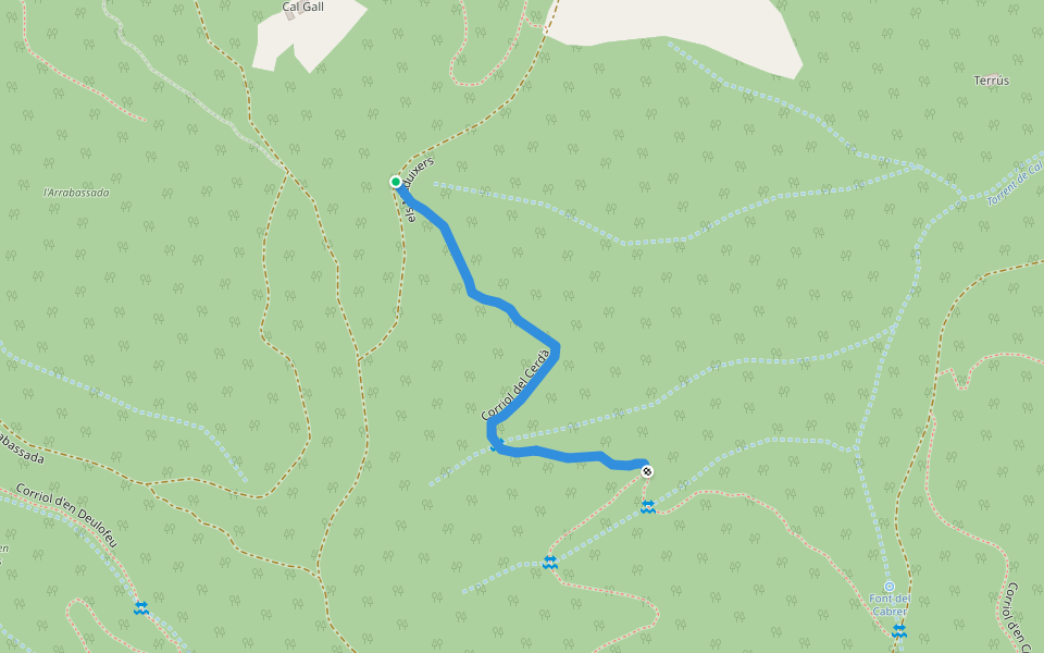 Corriol del Cerdà walking route map in Bescanó