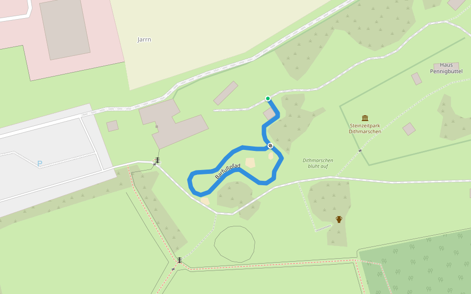 Barfußpfad walking route map in Albersdorf