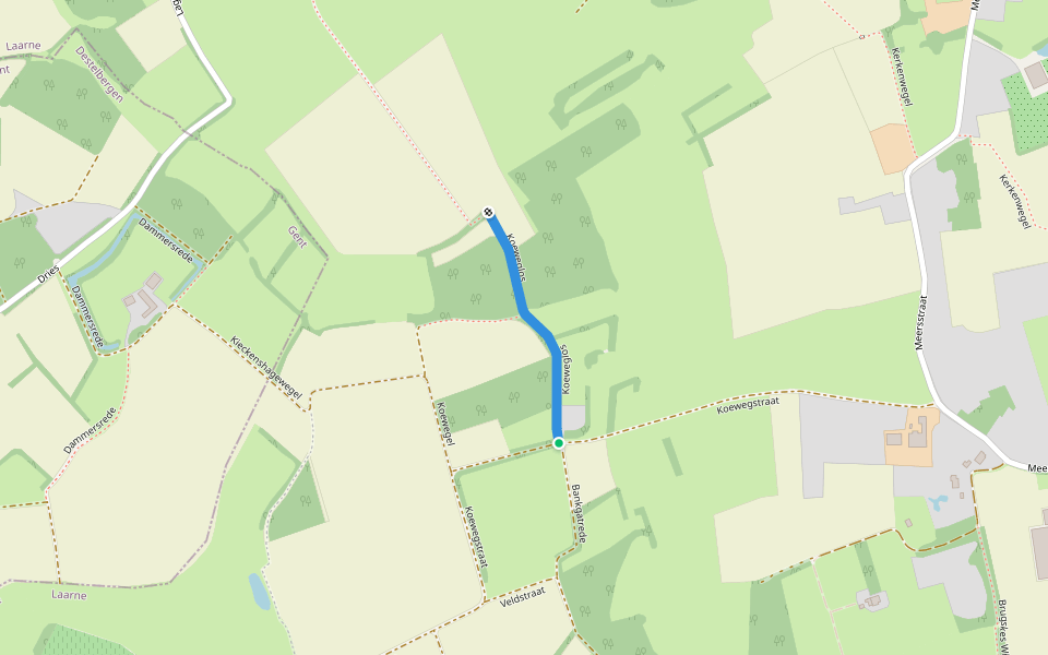 Koeweglos walking route map in Laarne
